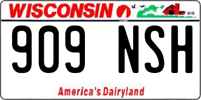 WI license plate 909NSH
