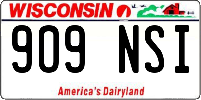 WI license plate 909NSI
