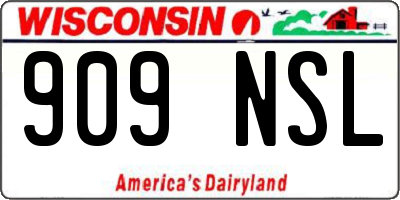 WI license plate 909NSL