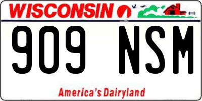 WI license plate 909NSM