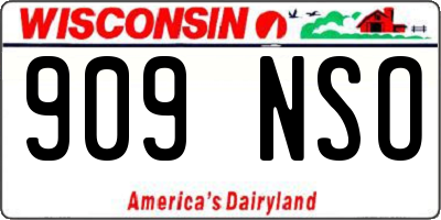 WI license plate 909NSO