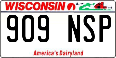 WI license plate 909NSP