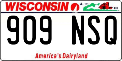 WI license plate 909NSQ