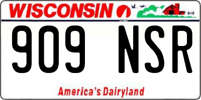 WI license plate 909NSR
