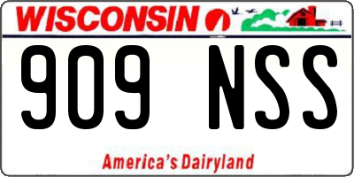 WI license plate 909NSS