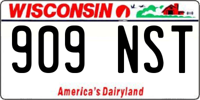 WI license plate 909NST