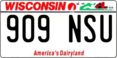 WI license plate 909NSU