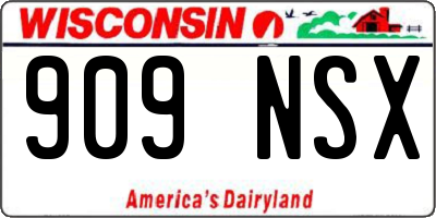 WI license plate 909NSX