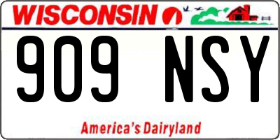 WI license plate 909NSY