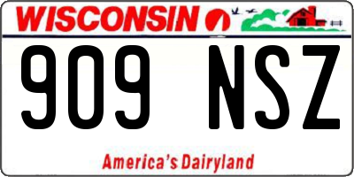 WI license plate 909NSZ