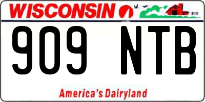 WI license plate 909NTB