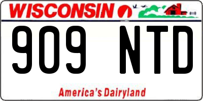 WI license plate 909NTD
