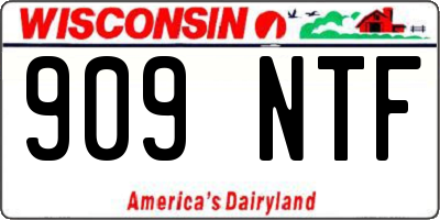 WI license plate 909NTF