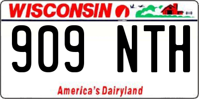 WI license plate 909NTH