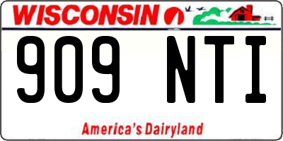 WI license plate 909NTI
