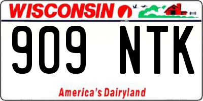 WI license plate 909NTK
