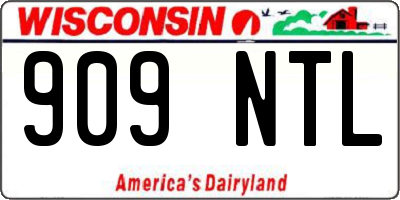 WI license plate 909NTL