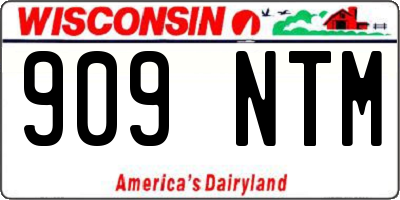 WI license plate 909NTM