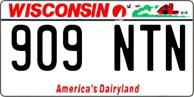 WI license plate 909NTN