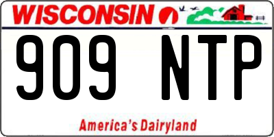 WI license plate 909NTP