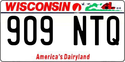 WI license plate 909NTQ