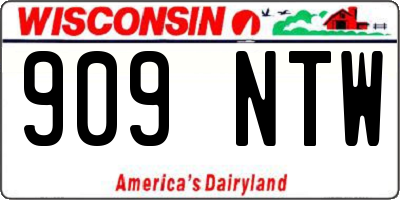 WI license plate 909NTW