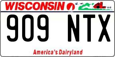 WI license plate 909NTX