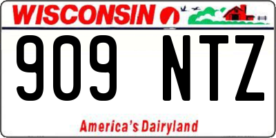 WI license plate 909NTZ