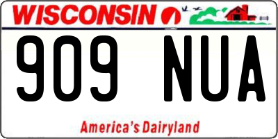 WI license plate 909NUA