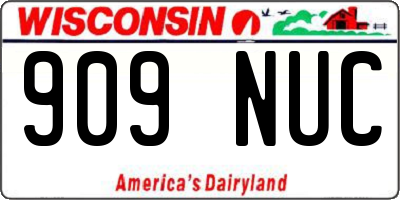WI license plate 909NUC