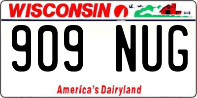 WI license plate 909NUG