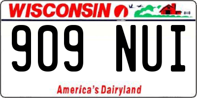 WI license plate 909NUI