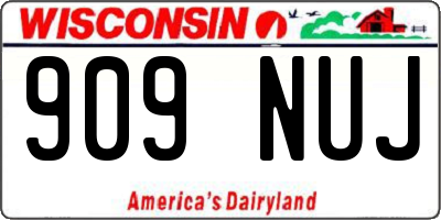 WI license plate 909NUJ