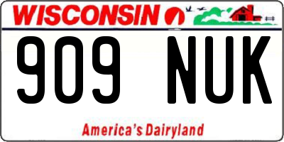 WI license plate 909NUK