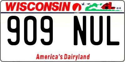 WI license plate 909NUL