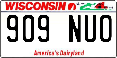 WI license plate 909NUO