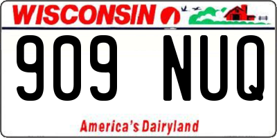 WI license plate 909NUQ