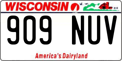 WI license plate 909NUV