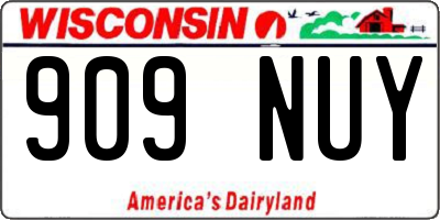 WI license plate 909NUY