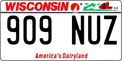 WI license plate 909NUZ