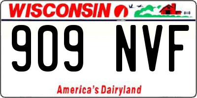 WI license plate 909NVF