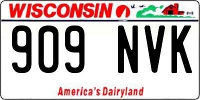 WI license plate 909NVK