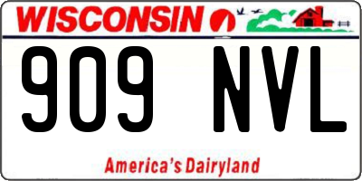 WI license plate 909NVL