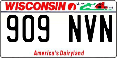 WI license plate 909NVN