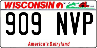 WI license plate 909NVP