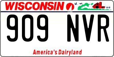 WI license plate 909NVR