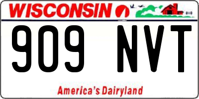 WI license plate 909NVT