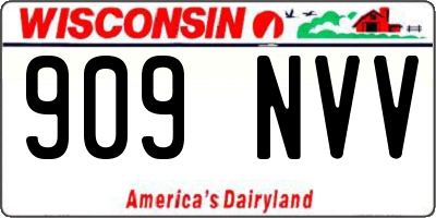 WI license plate 909NVV