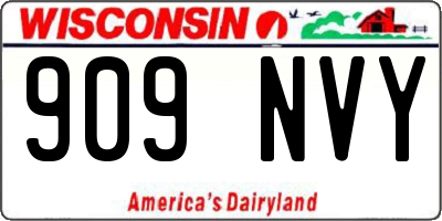 WI license plate 909NVY