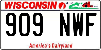 WI license plate 909NWF